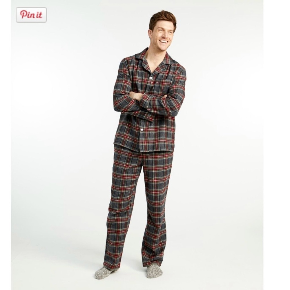L.L. Bean | Men's Scotch Plaid Flannel Pajamas | 100% Cotton | LARGE TALL | NWT